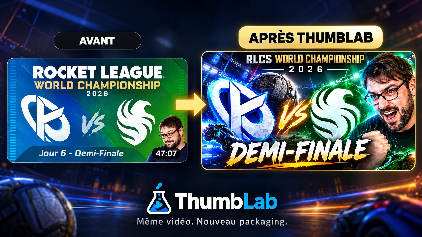 Avant et après : championnat Rocket League, Demi-finale